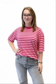 gestreepte T-shirt roos