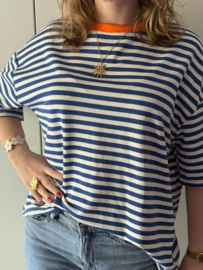 Gestreept t-shirt blauw