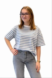 Gestreept t-shirt blauw