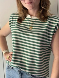 Gestreept t-shirt groen