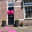 Deurstrik en harten in fuchsia