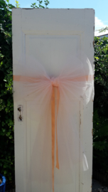 Tule strik in peach met lint