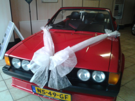 Autostrik van 'FIBER' op motorkap