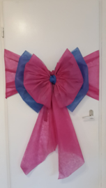 Gender reveal deurstrik in roze en blauw PAPIERACHTIG materiaal