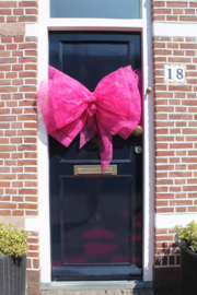 Deurstrik en harten in fuchsia