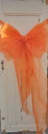 Dubbele deurstrik in ivoor, fuchsia, roze, rood, oranje, zilver/grijs, goud of paars