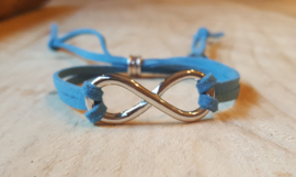 Blauw veter infinity armband