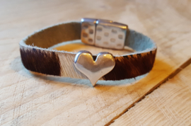 Leren koevacht giraf kleur/print armband