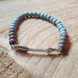 Kralen Armband Blauw/Bruin met pijl