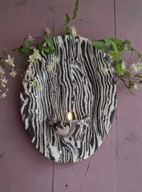 Zwart /wit wandbord voor waxine.