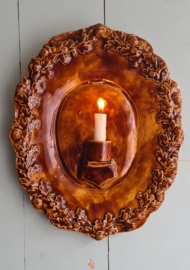 Groot wandbord voor kaars in herfstsfeer