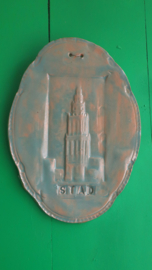 Lichtblauwe Martinitoren tegel "stad"