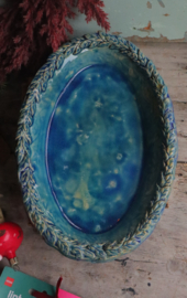 Blauw schaaltje met mooie rand