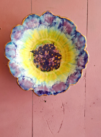 Wandbord "bloem" met echt goud