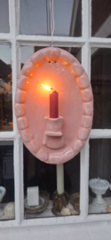 Roze wandkaars