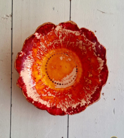 Wandbord "bloem" met echt goud