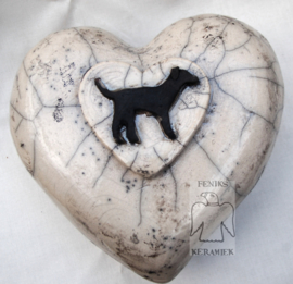Urn voor de hond in hartvorm