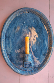 Grote blauwe wandkaars