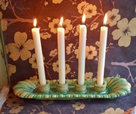 Groene kandelaar voor 4 kaarsen