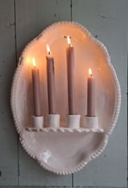 Grote witte porcelein wandkaars