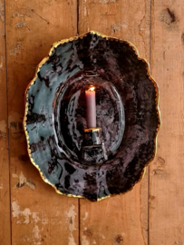 Groot wandbord met echt goud