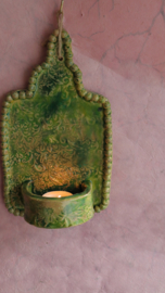Groene waxinelichthouder