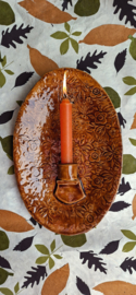 Bruine wandkaars bloemmotief