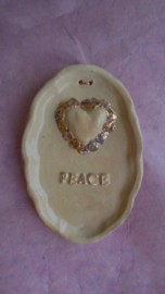 Hartbordje PEACE met echt goud