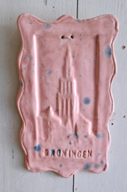 Martinitoren tegel roze/blauw