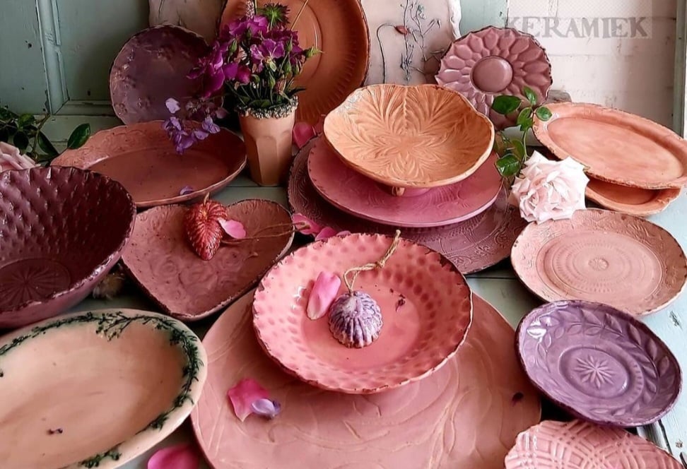Verloren Fluisteren volume Roze lila en paars servies | Feniks keramiek