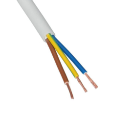 Stroom kabel wit 3 X 0.75  rond P/M
