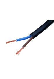 Stroom kabel zwart 2 X 0.75  rond P/M