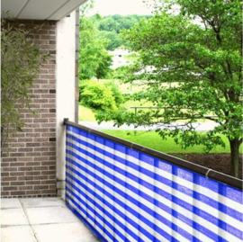 Balkonscherm / Balkondoek / Blauw Wit / 500 x 90 cm