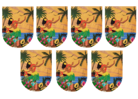 Vlaggenlijn Hawaï - 6 meter - Luxe vlaggetjes -Tropische Feest Slingers
