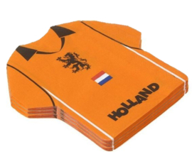 Oranje servetten shirt Holland 16 stuks 15x15,5cm