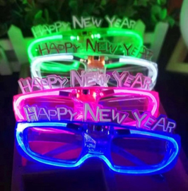 Bril Happy New Year met LED