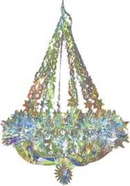 Kroonluchter - Plafond Decoratie - Metallic Regenboog Kleuren - Party Feest Hanger - 68 x 35 cm