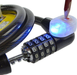 Stahlex fietsslot kabelslot cijferslot scooterslot Ø 12mm / 1m met LED lampje