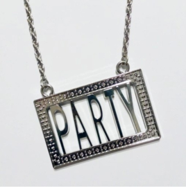 Feestketting - Party hanger ketting PARTY inscriptie Rap Party