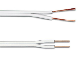 Tweeling kabel  Wit 2 X 0.75 plat P/M