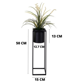 Bloempot - Metaal - Bloemen - Plantenpot - Voor Binnen - Zwart - 50 cm