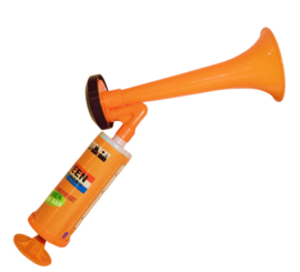 Oranje Toeter Met Pomp - Groen Geen Gas - Party Horn