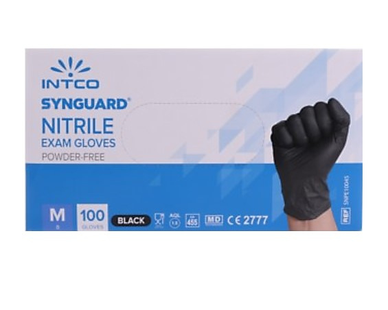 Intco Handschoenen Poedervrij - Zwart - Maat M -  100 stuks