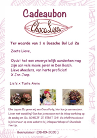 Cadeaubon voor en choco uitje