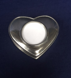 As bestemming doosje in hartvorm met foto uitsparing, inclusief losse waxinehouder