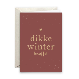 Wenskaart (zonder envelop) - Dikke Winter Knuffel