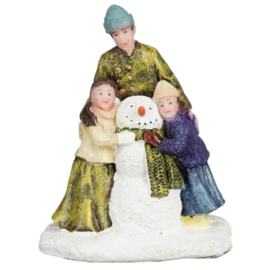 Family made a snowman