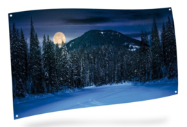 Achtergrond Doek Berglandschap Nacht 150 X 75cm