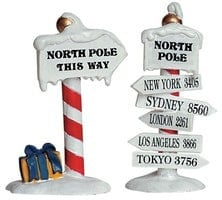 North Pole Signs, Set Of 2