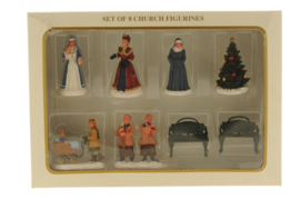 Set Of 8 Church Figurines - Winter Glen by Dillard's - Import United States